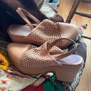 Free People Beige Platform Sandals